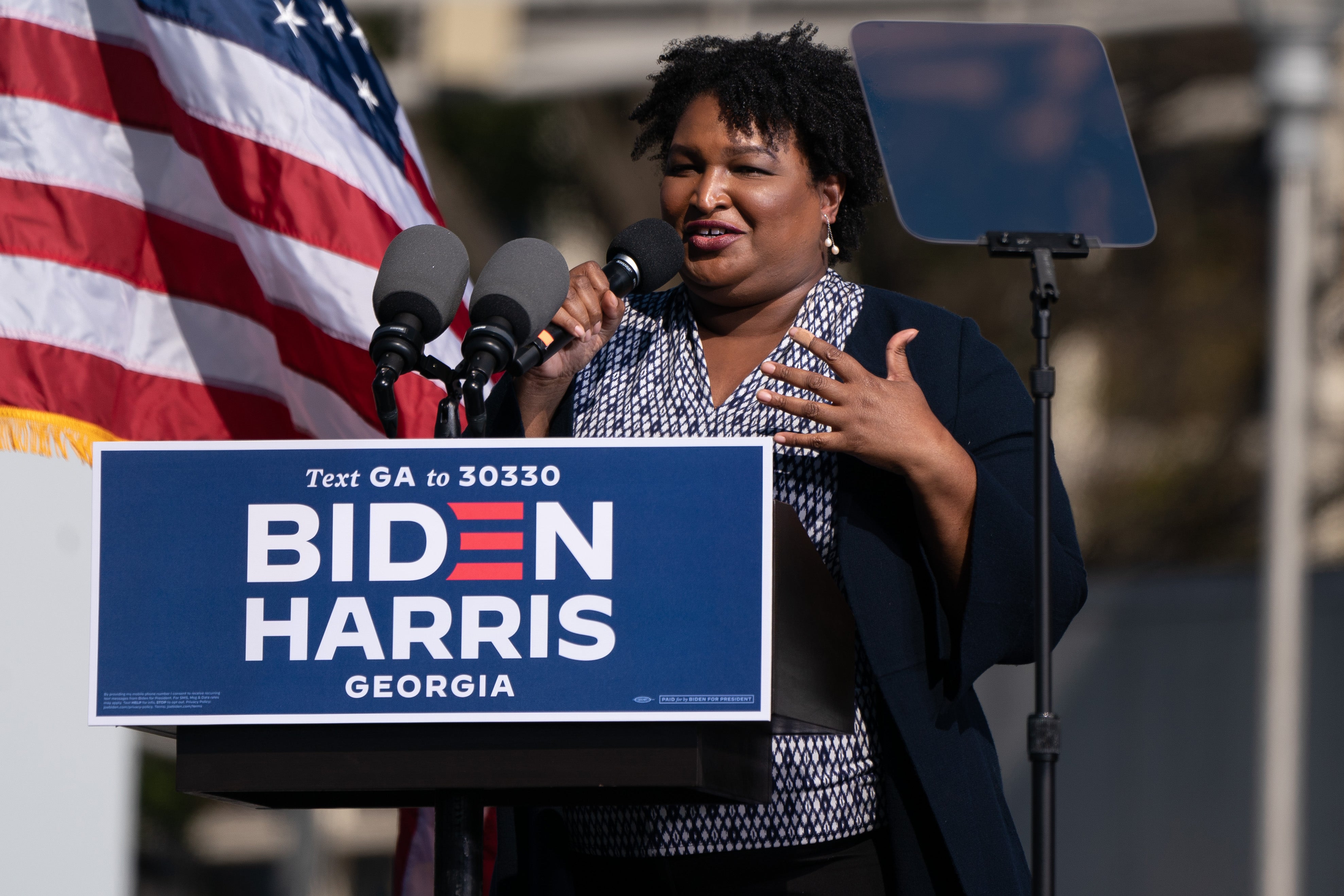 File image: Stacey Abrams played a key role in mobilising support for Joe Biden in Georgia&nbsp;