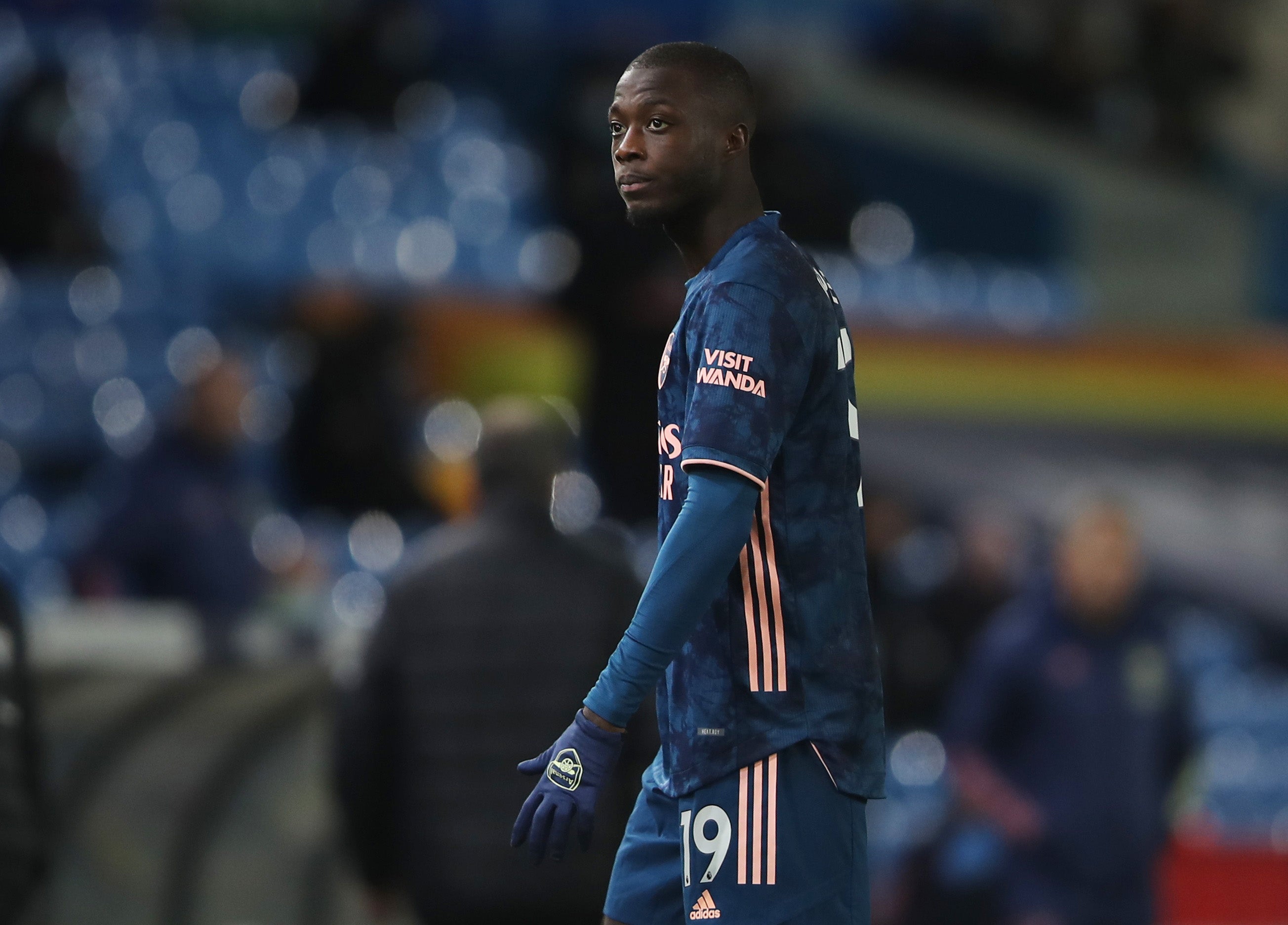 Nicolas Pepe was sent off during Arsenal’s 0-0 draw with Leeds United