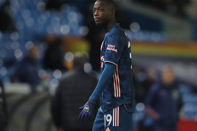 Nicolas Pepe was sent off during Arsenal’s 0-0 draw with Leeds United