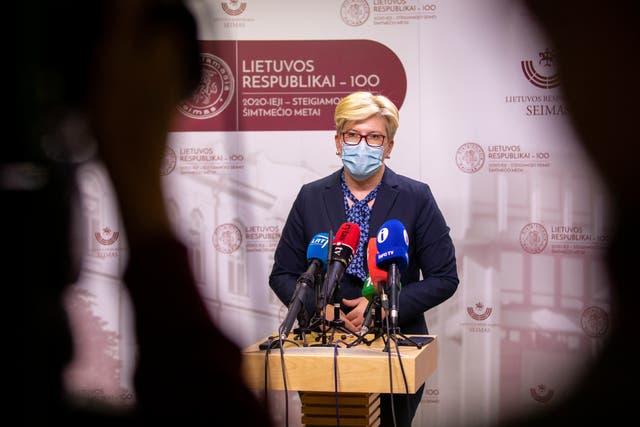 Virus Outbreak Lithuania Prime Minister