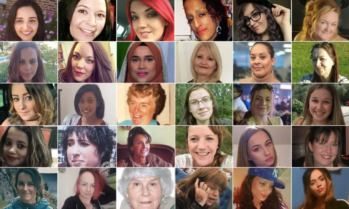 <p>Photos of women killed by men in 2018&nbsp;</p>