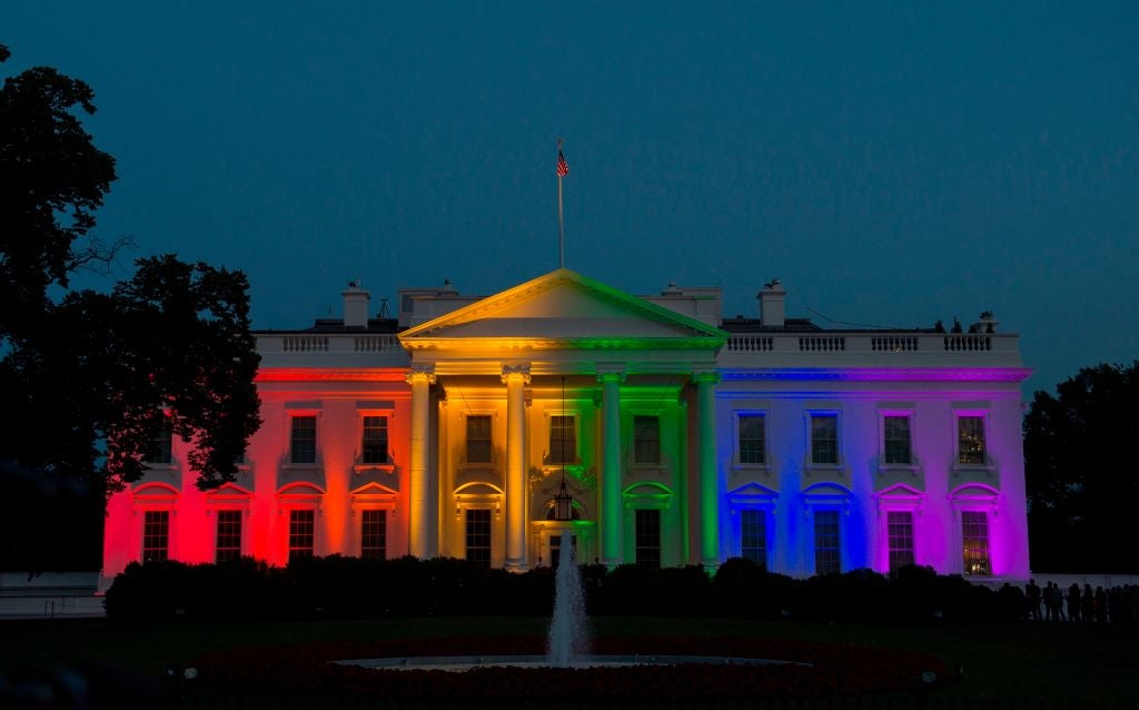 <p>White House was last lit up with rainbow colours in 2015</p>