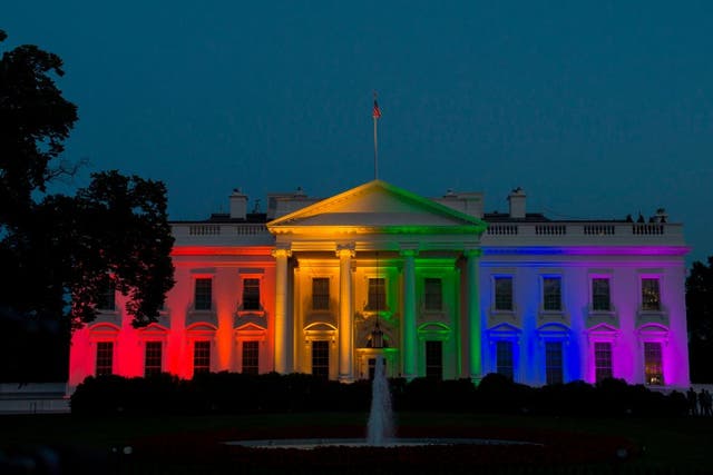 <p>White House was last lit up with rainbow colours in 2015</p>
