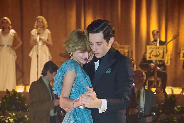<p>Lady Diana (Emma Corrin) dancing to ‘Uptown Girl’ in season 4 of ‘The Crown’</p>