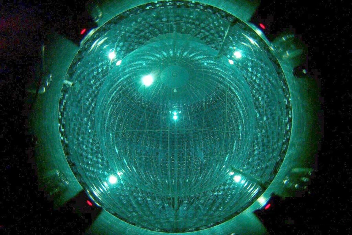 The two nylon vessels in the core of Borexino filled with water during the initial operation of the detector