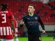 Foden fires City past Olympiacos and into Champions League last 16