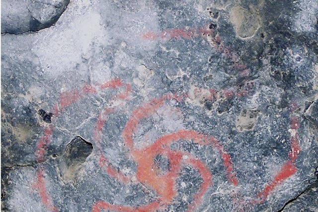 Pinwheel painting in the cave in California