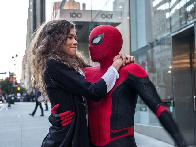 Spider-Man (Tom Holland) and MJ (Zendaya) in 2019’s Far From Home