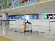 Airport introduces germ killing robot