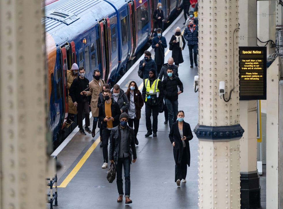 Commuters in Waterloo Station, London