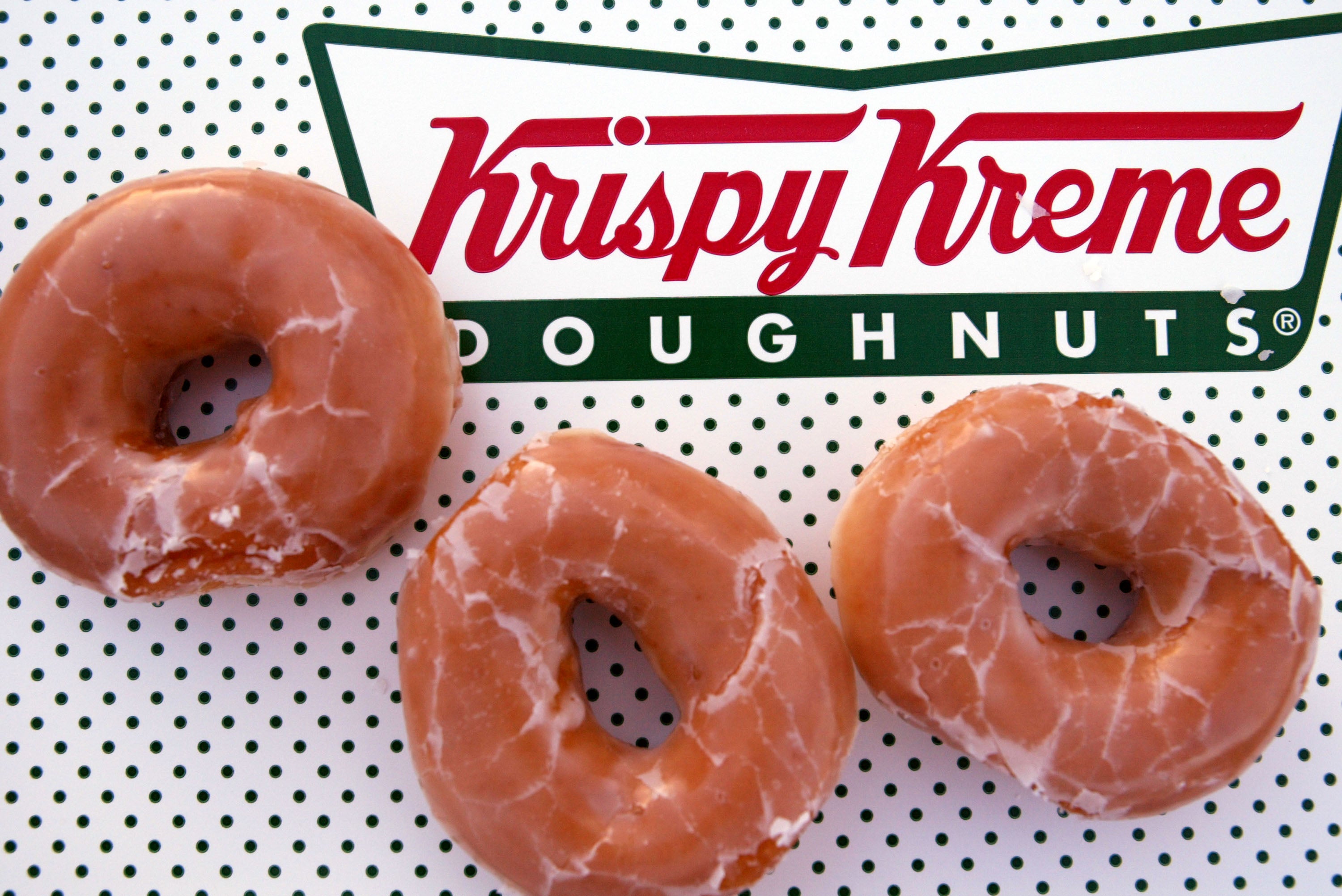 Glazed Krispy Kreme doughnuts