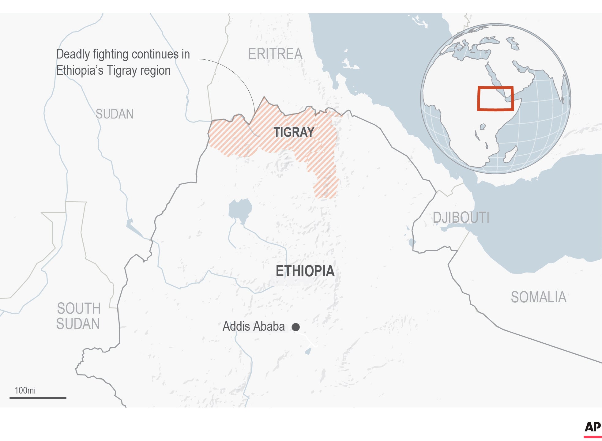 Tigray is located in the north of Ethiopia and borders Sudan