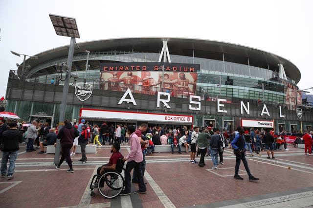 <p>Fans will not be allowed to attend home games at Arsenal</p>