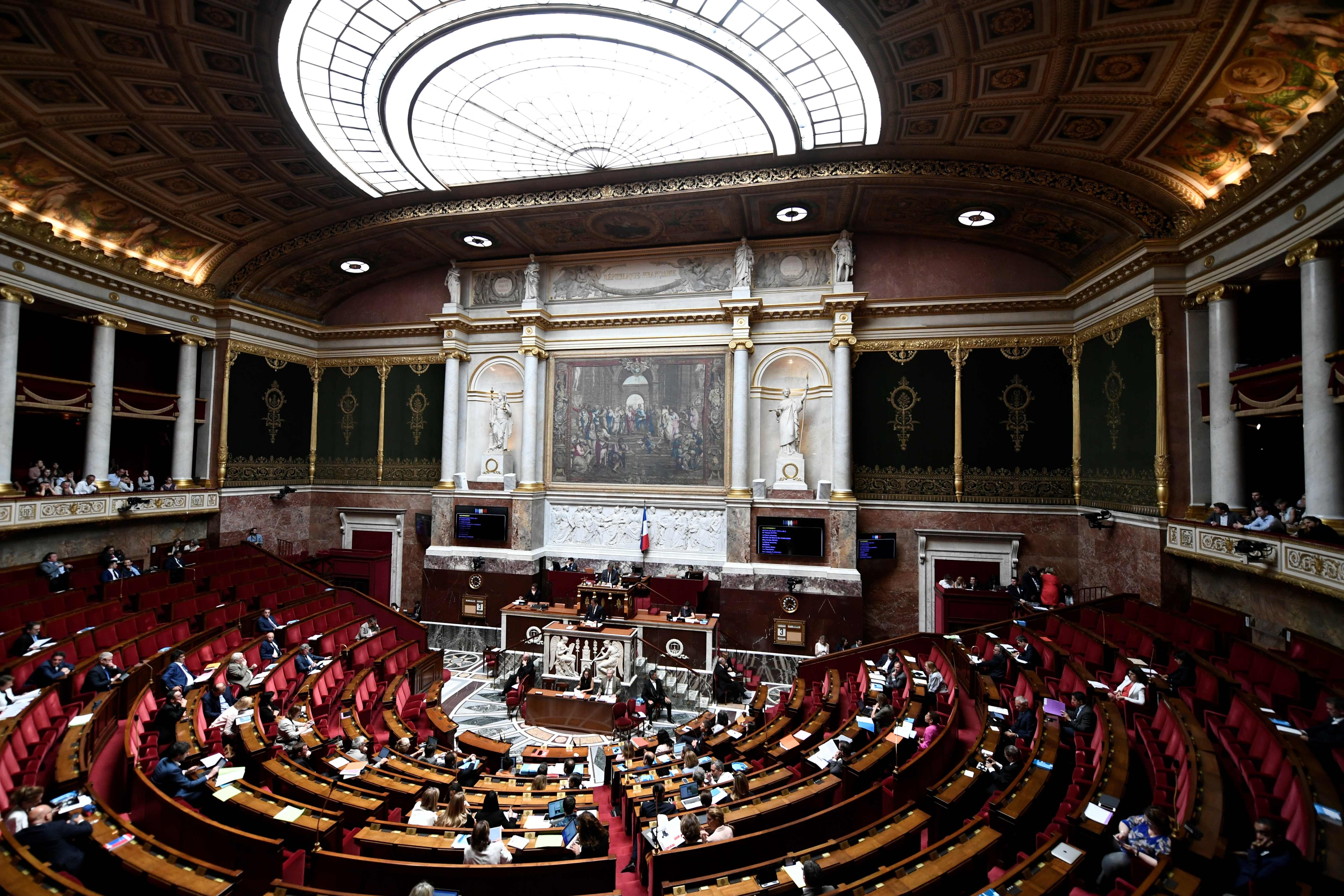 A general view of a session at the French National Assembly in Paris.