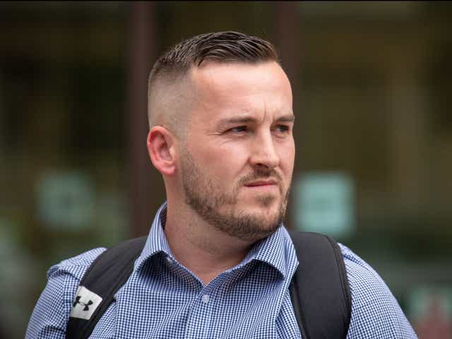 <p>James Goddard pictured outside Westminster Magistrates’ Court in June 2019</p>