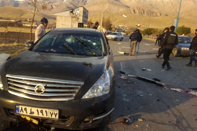 The scene where Mohsen Fakhrizadeh was killed (Fars News Agency via AP)