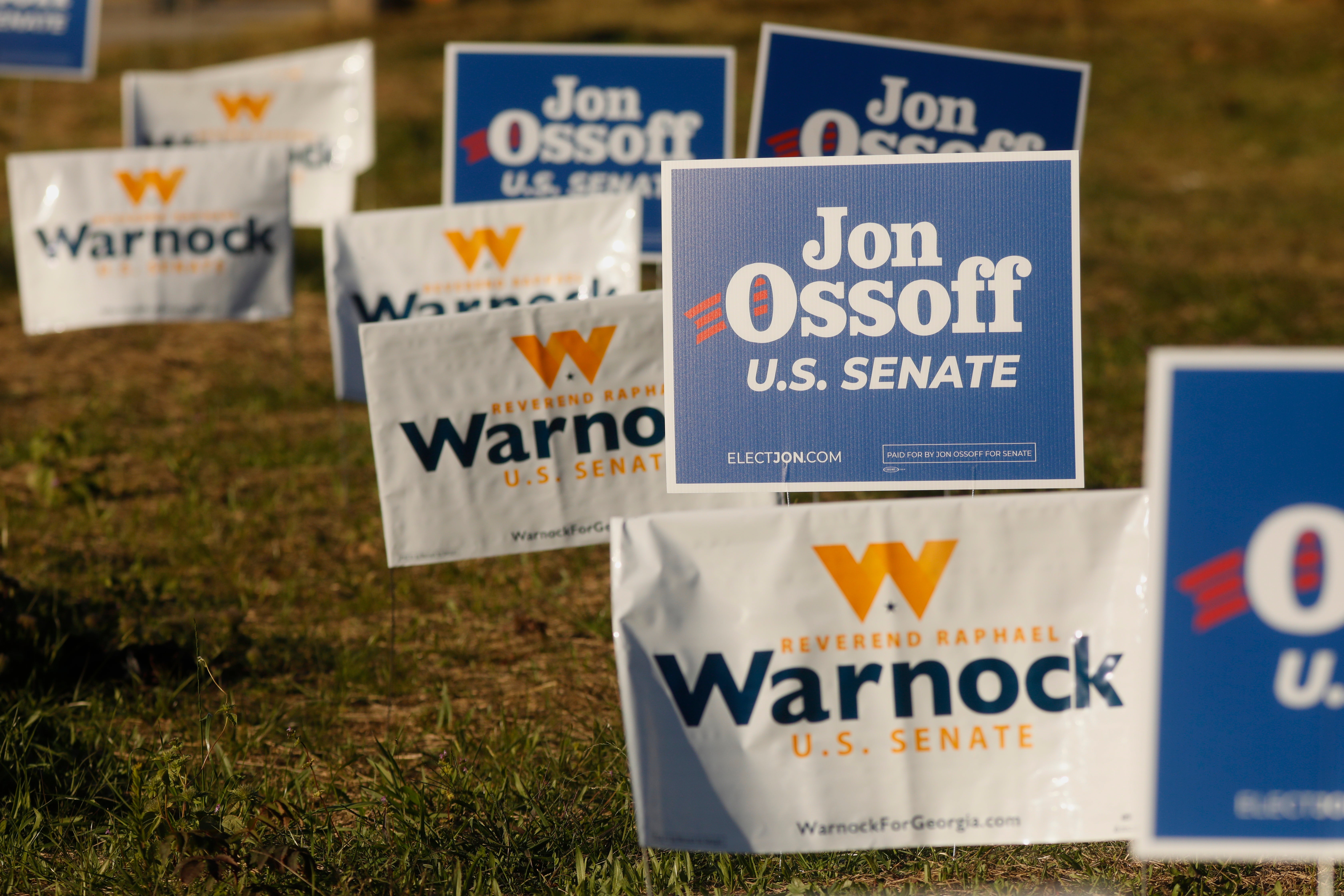 <p>Democratic Georgia US Senate candidates Jon Ossoff and Reverend Raphael Warnock are facing GOP incumbents in runoff elections that will decide who controls the Senate.</p>