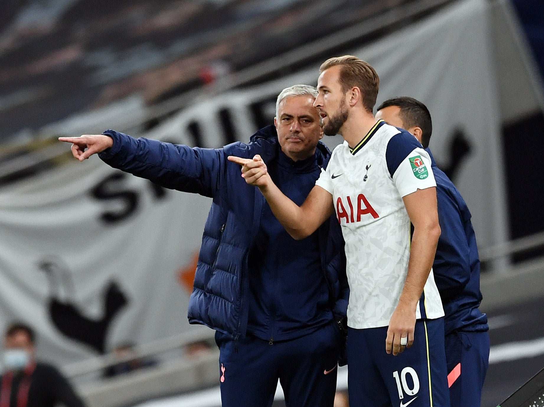 Harry Kane and Jose Mourinho