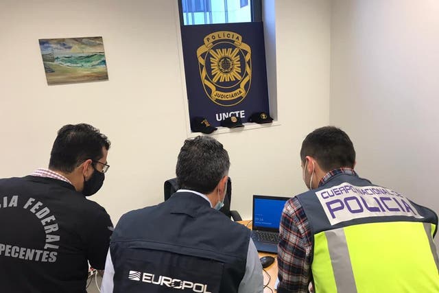 Europol law enforcement coordinating a major international drugs bust