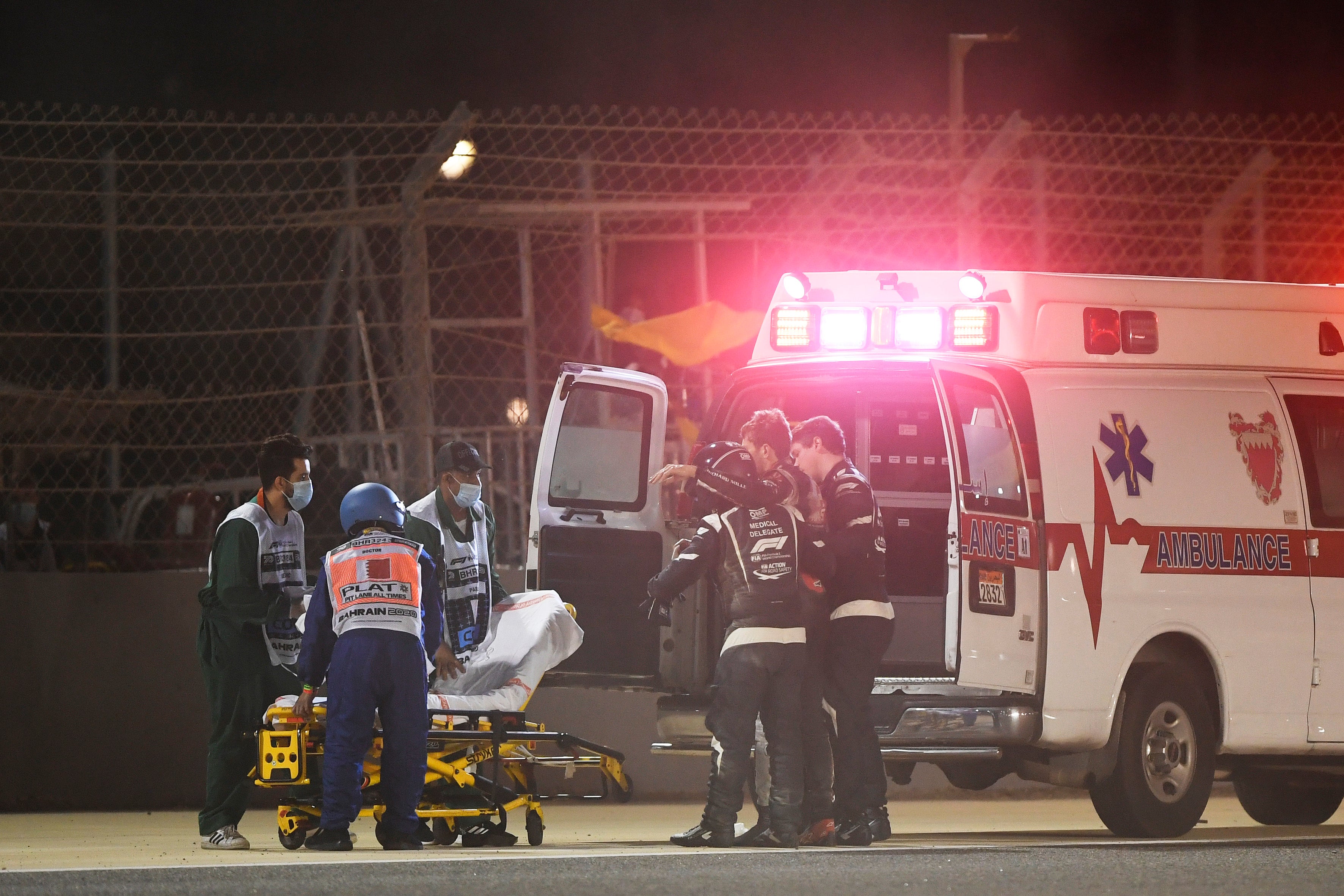 Grosjean receives medical attention
