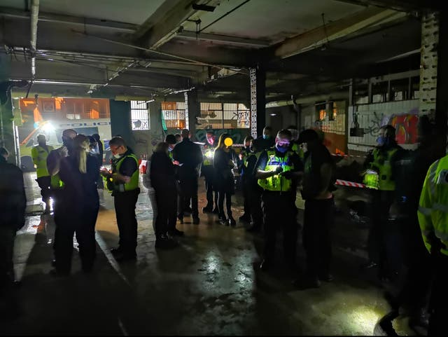 <p>One man was arrested for assault at the disused warehouse in Digbeth</p>