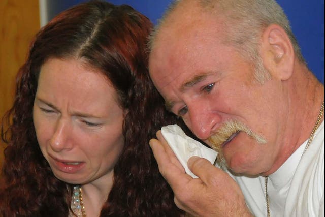 Mairead Philpott and her husband Mick Philpott at a press conference five days after the fire