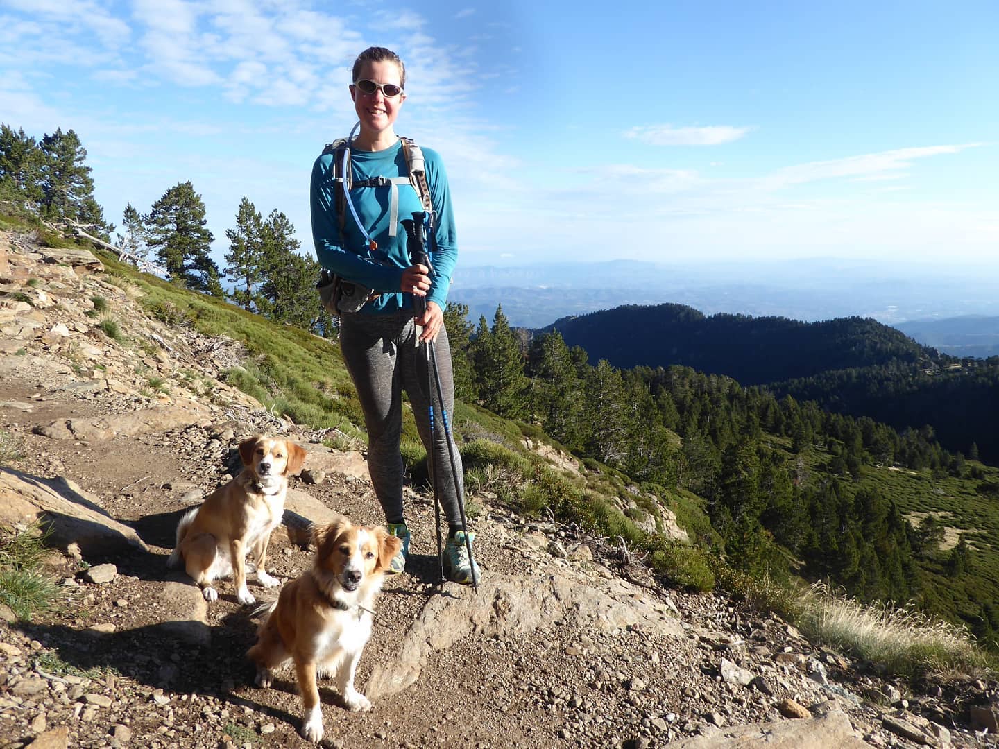 Esther Dingley with two of her dogs