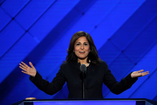 Neera Tanden speaks at the 2016 Democratic National Convention