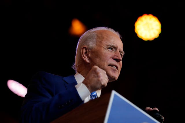 <p>President-elect Joe Biden speaks at The Queen theater, Wednesday, Nov. 25, 2020, in Wilmington, Del.</p>