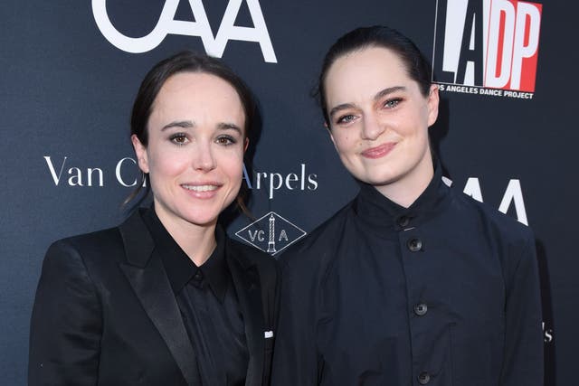 Elliot Page and Emma Portner at a gala on 7 October 2017 in Los Angeles, California