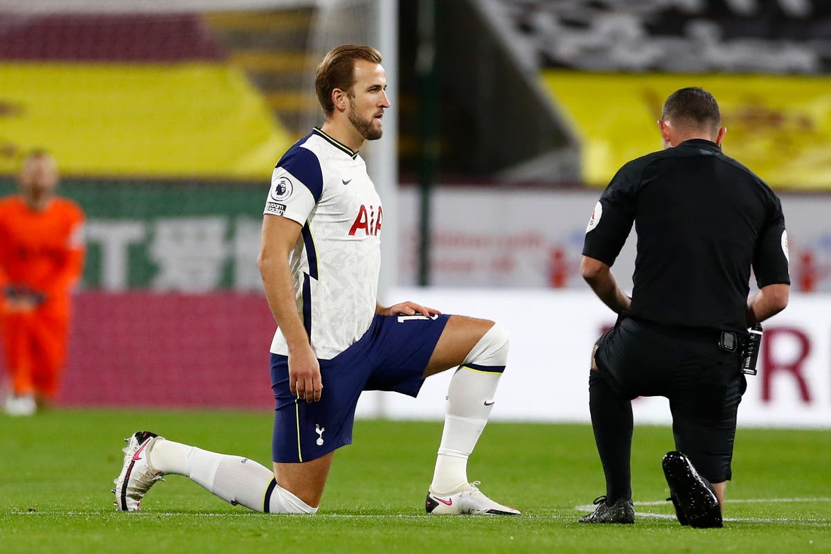 Harry Kane Reveals Why Premier League Players Feel It S Still Important To Take A Knee Before Matches The Independent