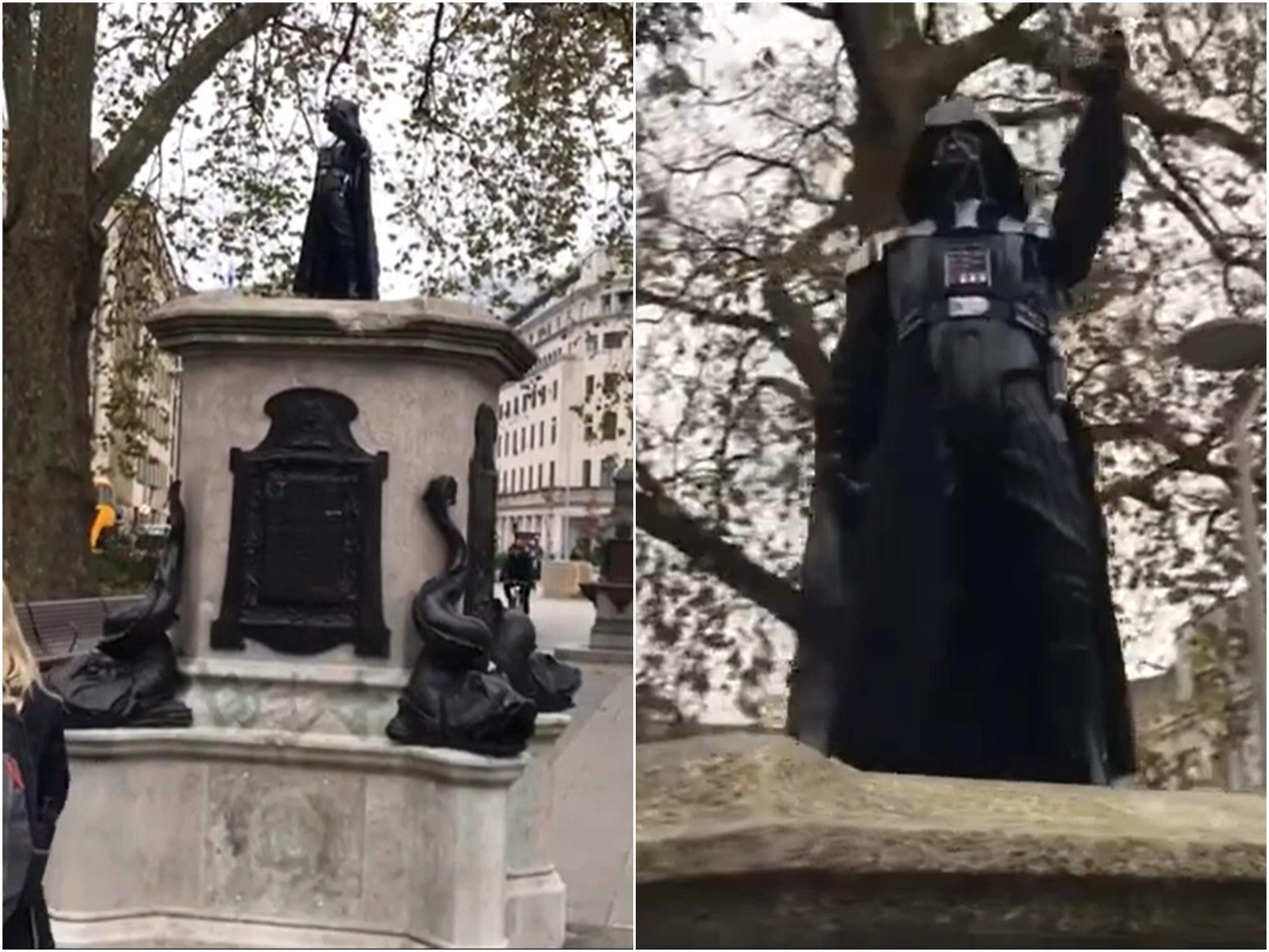 The figure of Darth Vader appeared overnight without explanation