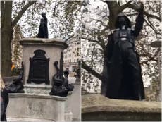 Darth Vader figure appears in Bristol on former Edward Colston plinth