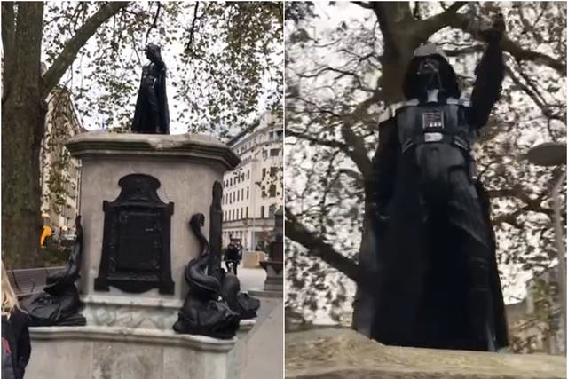 The figure of Darth Vader appeared overnight without explanation