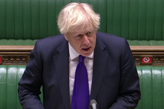 <p>Boris Johnson in the House of Commons</p>