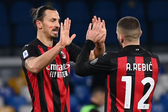 Ante Rebic and Zlatan Ibrahimovic for AC Milan