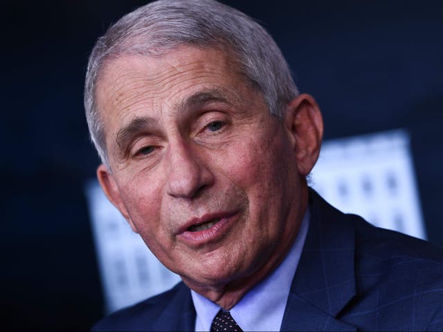 In this file photo Director of the National Institute of Allergy and Infectious Diseases Anthony Fauci speaks during a White House Coronavirus Task Force press briefing in the James S. Brady Briefing Room of the White House on 19 November 2020