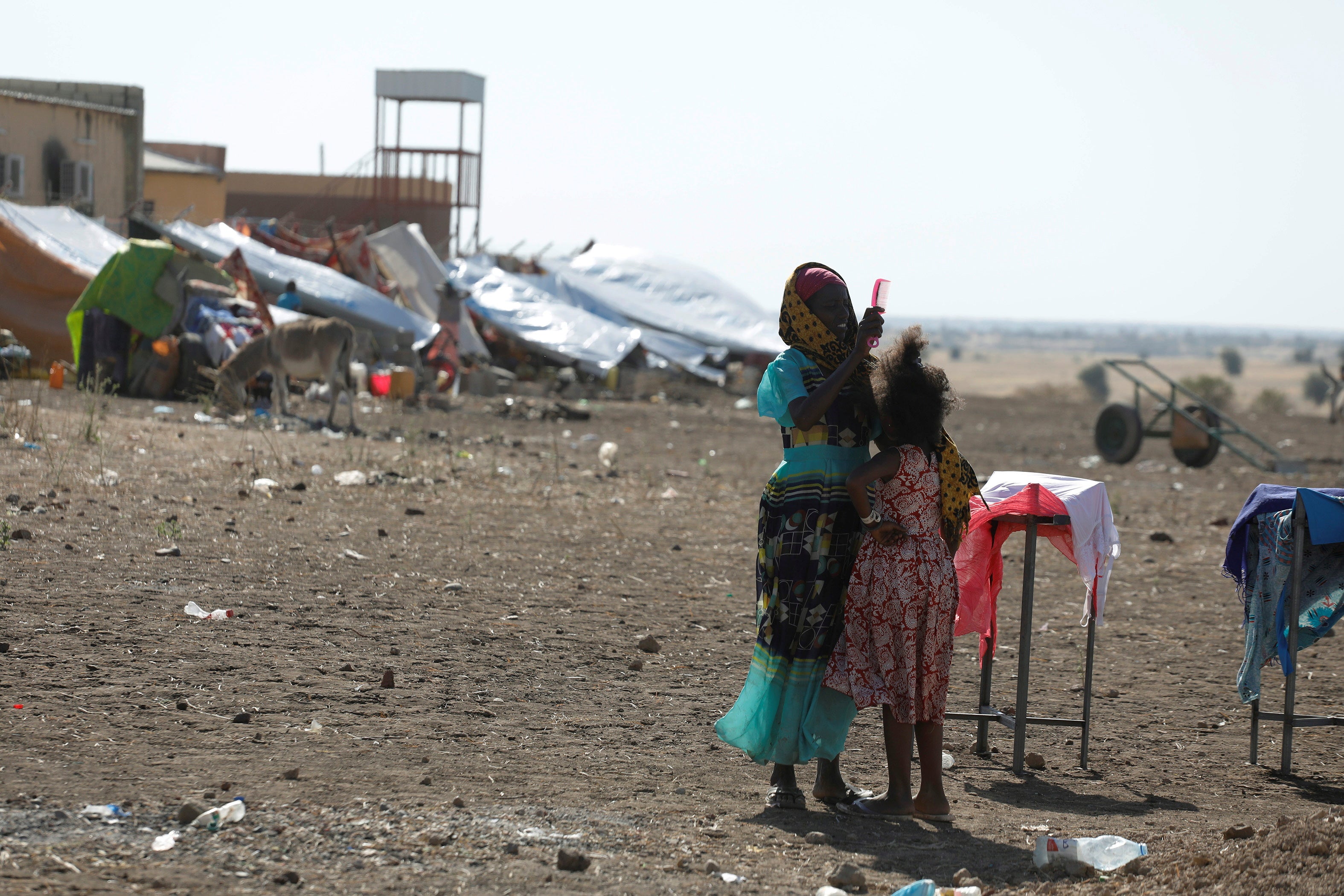 Ethiopians at the the Hamdeyat camp, housing refugees fleeing fighting in Tigray region