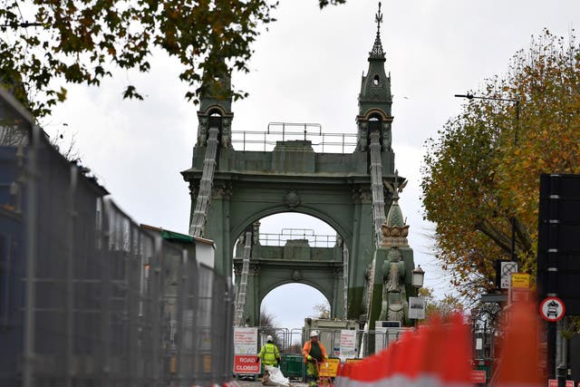 Hammersmith Bridge was closed to traffic in April 2019 because of fractures in its cast iron structure