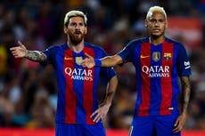 Neymar talks up hopes of reunion with Messi at PSG