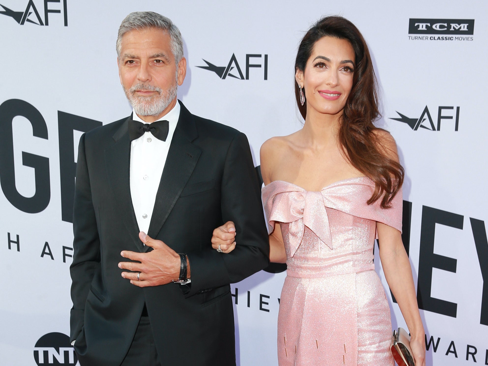 George Clooney with wife Amal Clooney in LA in 2018