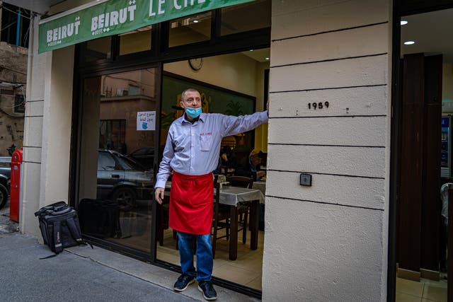 Charbel Bassil stands outside his recently renovated restaurant Le Chef