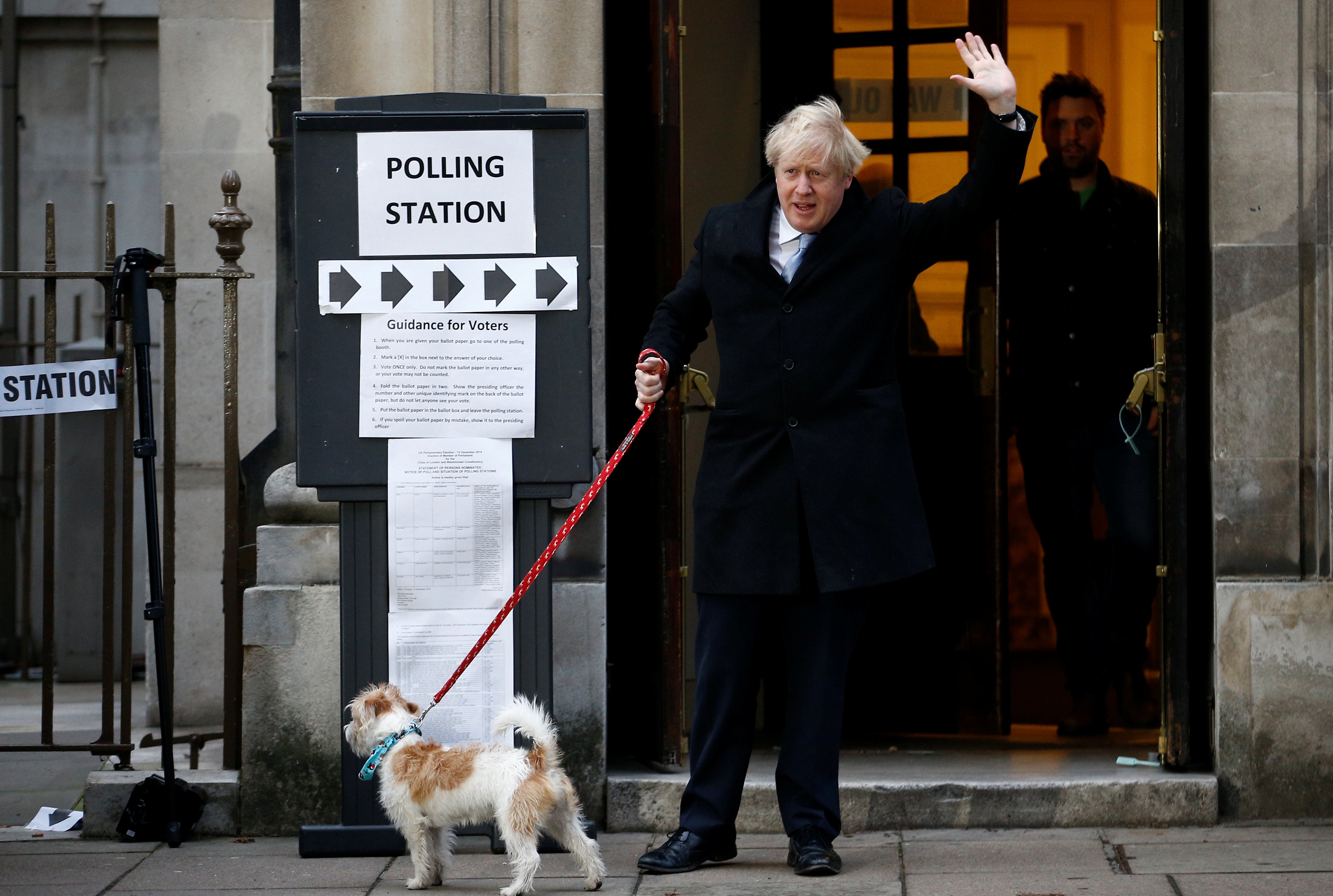 Boris Johnson votes in the 2019 general election