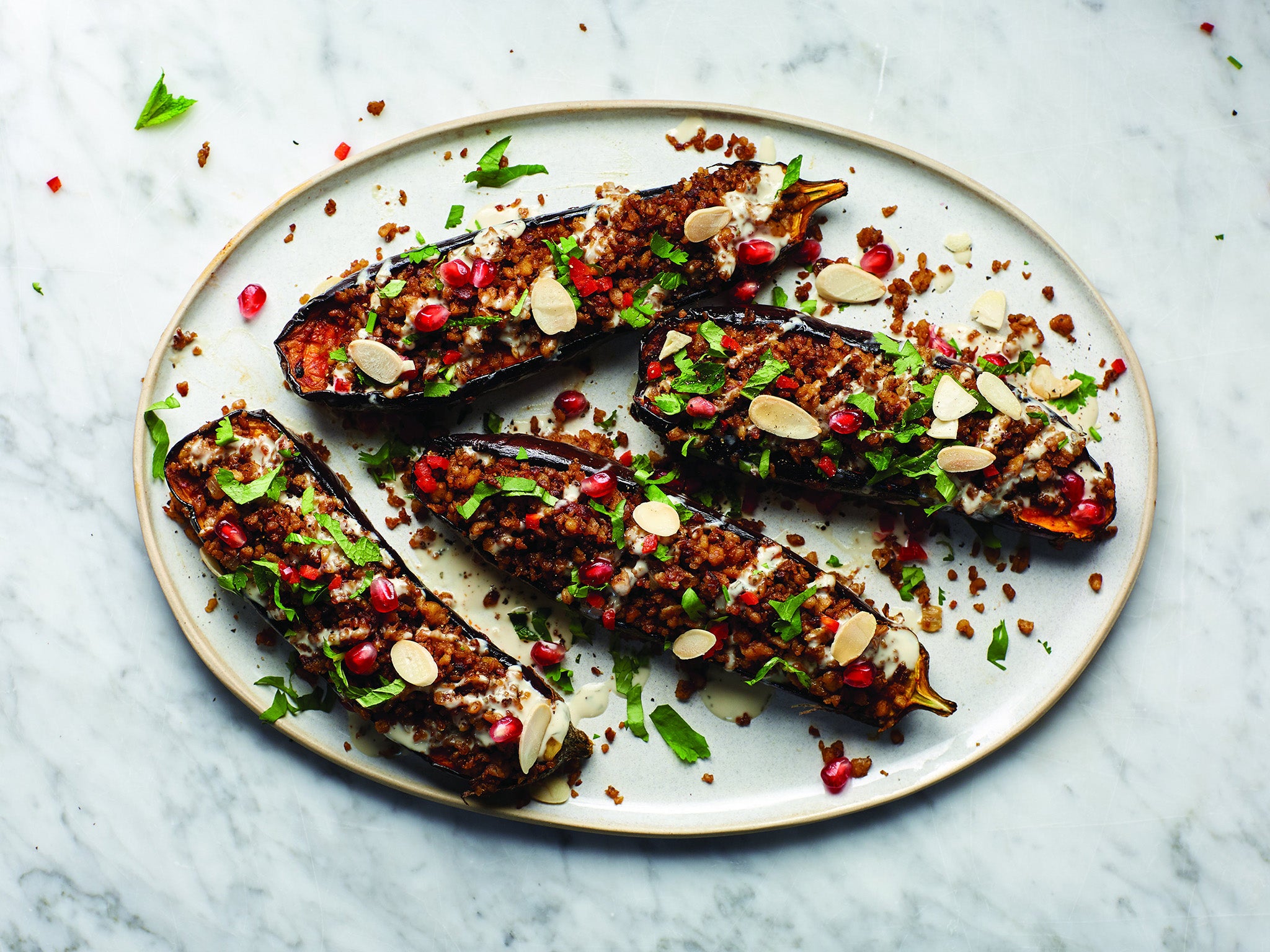 Speedy BOSH!’s spicy stuffed aubergine recipe comes packed with flavour – and a fascinating backstory