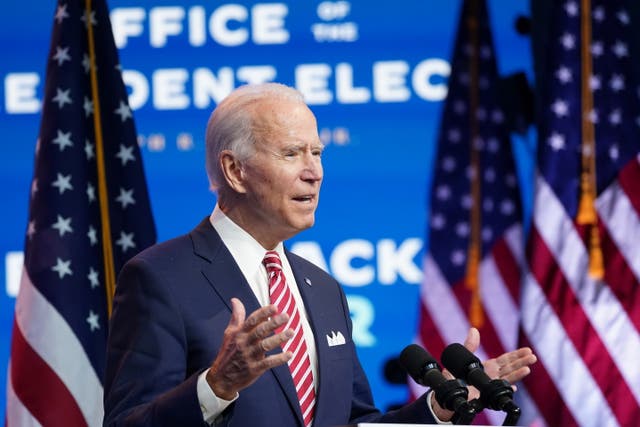<p>Joe Biden, pictured on Friday, announced that his inauguration would be mostly virtual</p>