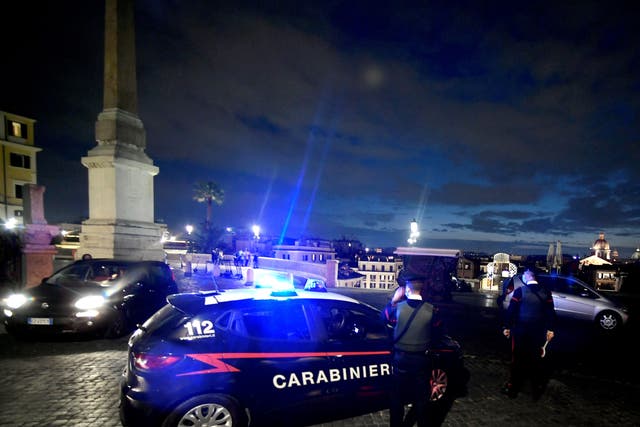 Italian police arrested the man at 2am for breaching the country’s nationwide Covid curfew
