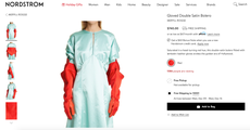 Nordstrom ad for $740 gloved red satin jacket mocked online