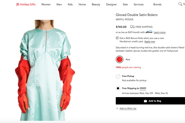 Nordstrom ad for $740 gloved jacket mocked online 