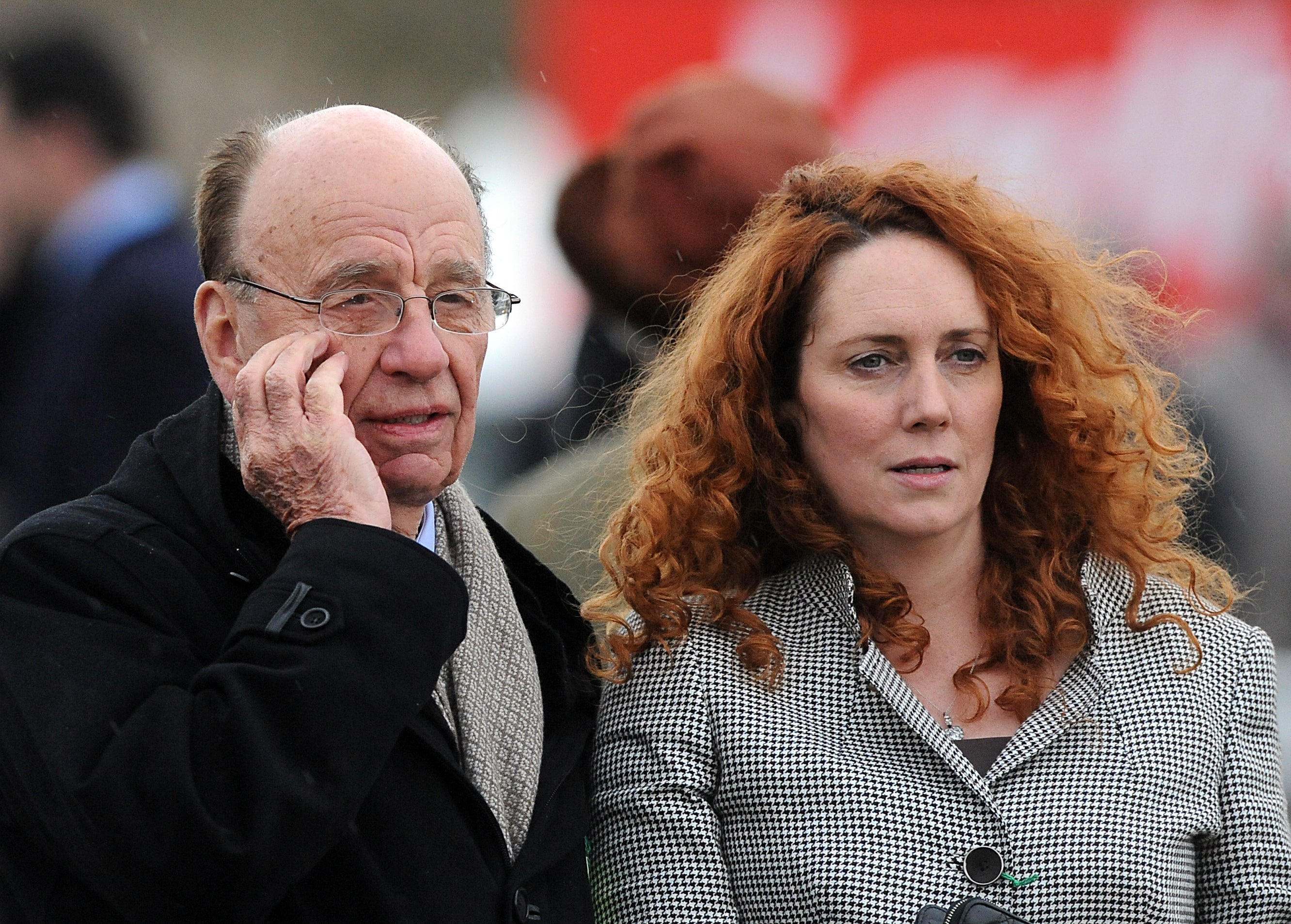 Rupert Murdoch and News UK’s chief executive, Rebekah Brooks, during the 2010 Cheltenham Festival