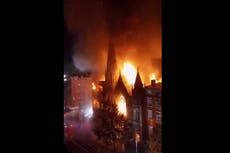 Huge fire engulfs historic New York church